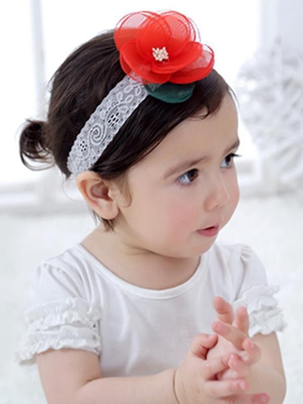 Big Flower Headband Lace Chiffon Elastic Head-wear - dianjiang-