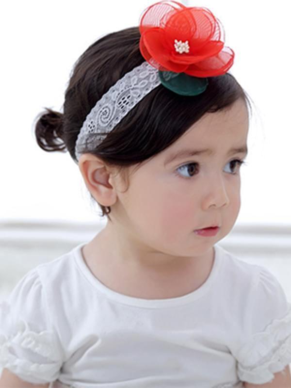 Big Flower Headband Lace Chiffon Elastic Head-wear - dianjiang-