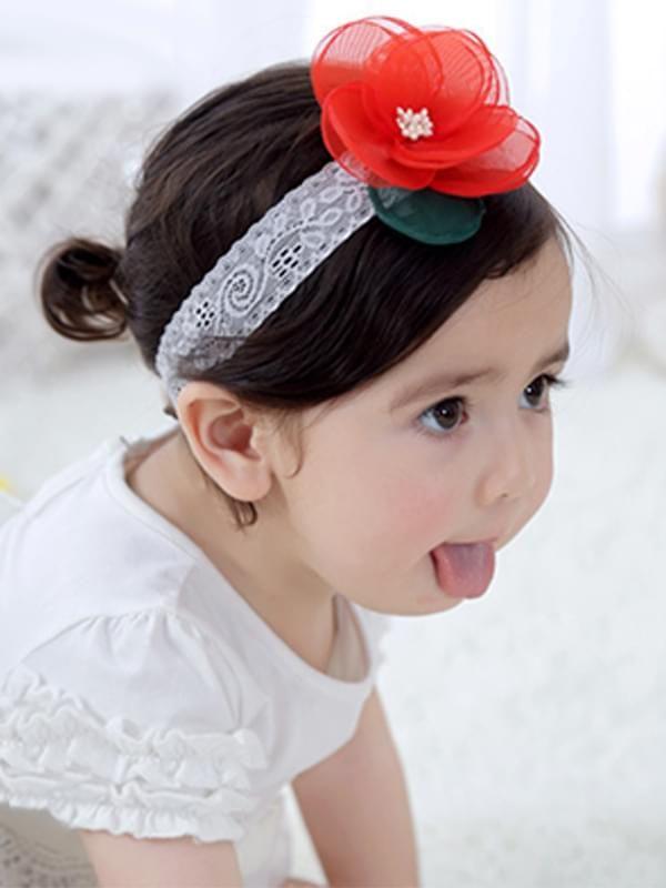 Big Flower Headband Lace Chiffon Elastic Head-wear - dianjiang-