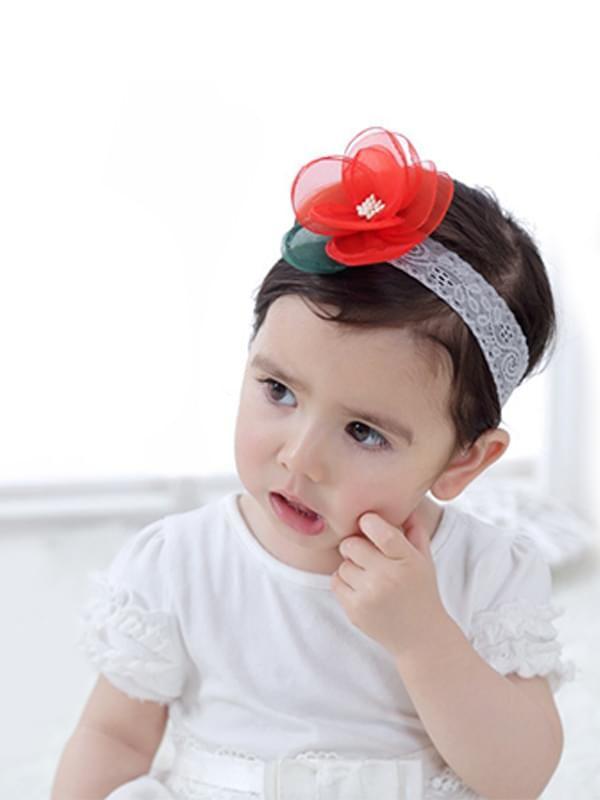 Big Flower Headband Lace Chiffon Elastic Head-wear - dianjiang-