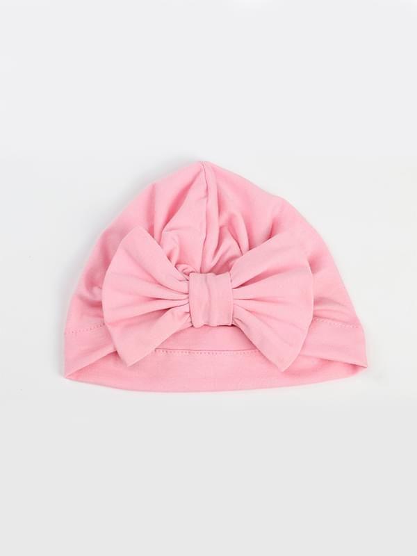 Cotton Cap Bow-knot Pattern Solid Color Elastic Head-wear - dianjiang-