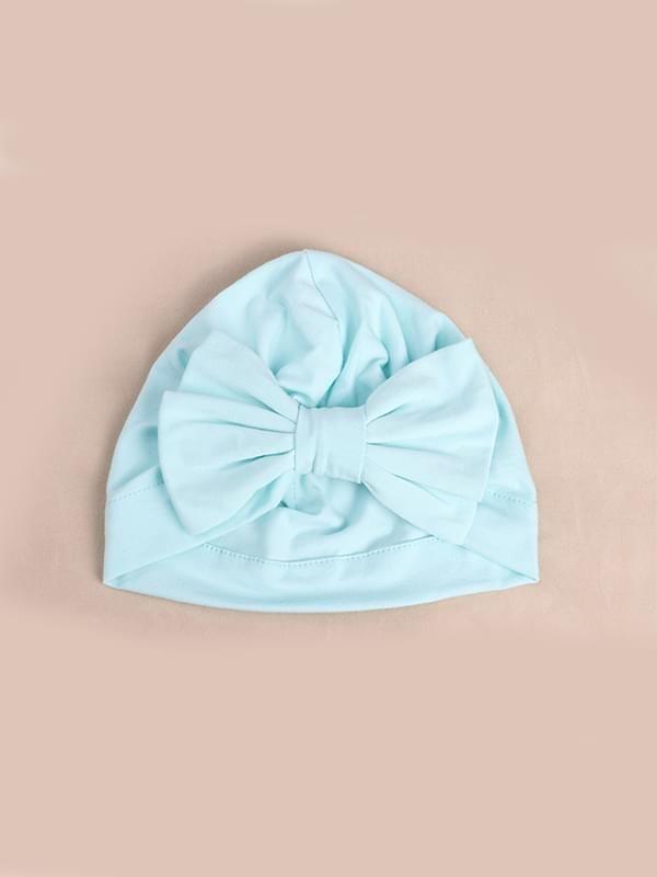 Cotton Cap Bow-knot Pattern Solid Color Elastic Head-wear - dianjiang-