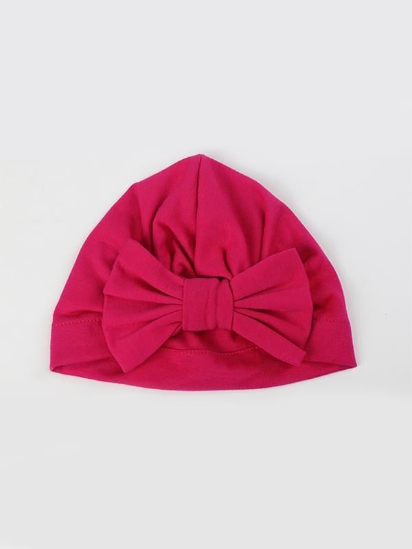 Cotton Cap Bow-knot Pattern Solid Color Elastic Head-wear - dianjiang-