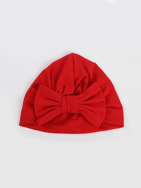 Cotton Cap Bow-knot Pattern Solid Color Elastic Head-wear - dianjiang-