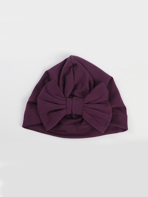 Cotton Cap Bow-knot Pattern Solid Color Elastic Head-wear - dianjiang-