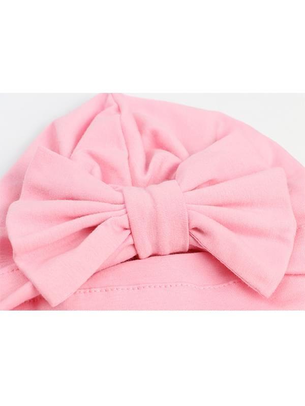 Cotton Cap Bow-knot Pattern Solid Color Elastic Head-wear - dianjiang-