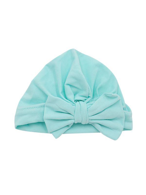 Cotton Cap Bow-knot Pattern Solid Color Elastic Head-wear - dianjiang-