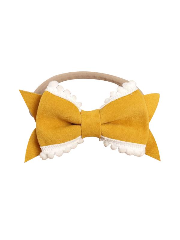 Solid Color Head-wear Cute Bow-knot Pattern Elastic Headband - dianjiang-