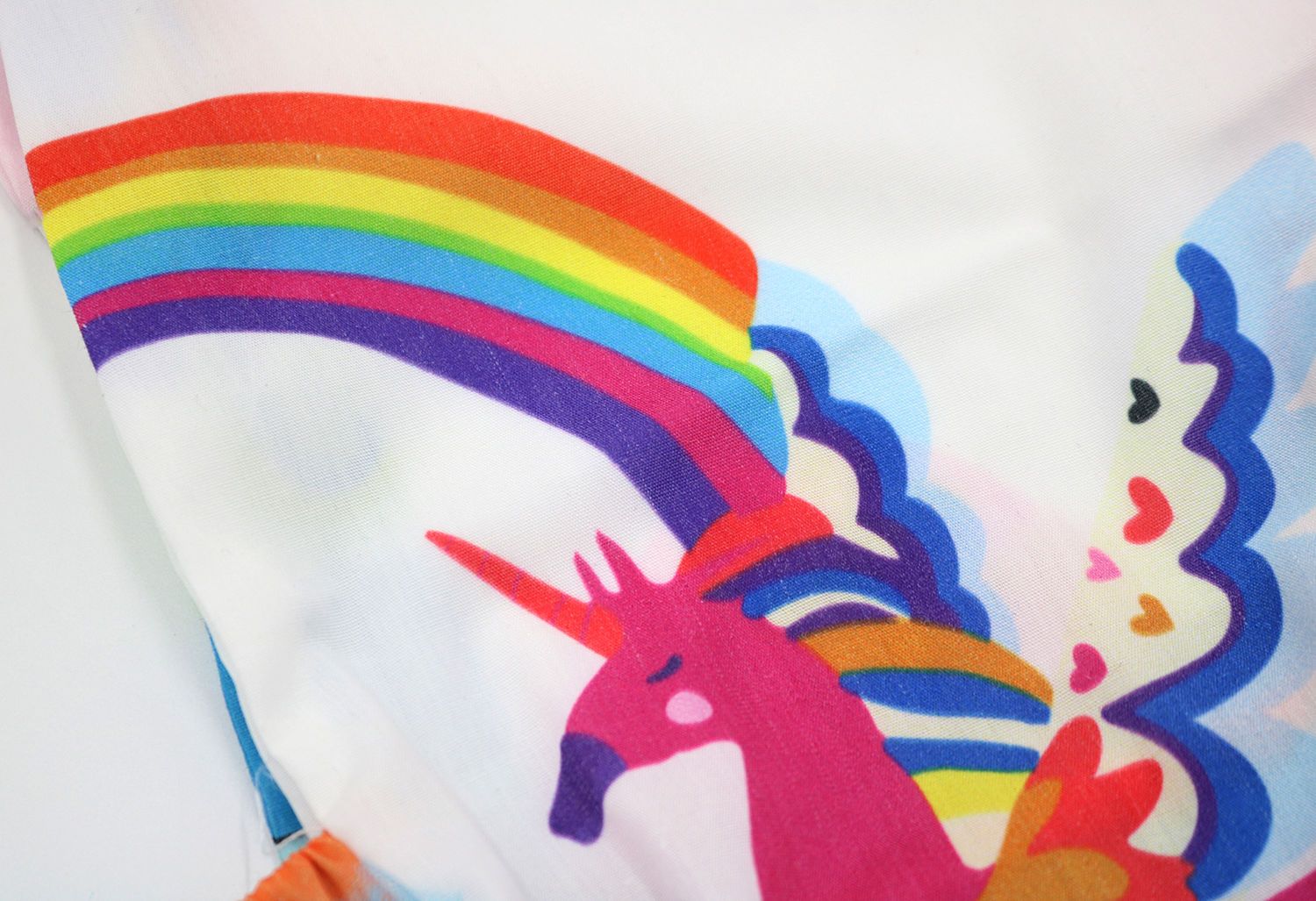 Cartoon Jumpsuits Rainbow Unicorn Bodysuit Printed Tulle Romper - dianjiang-