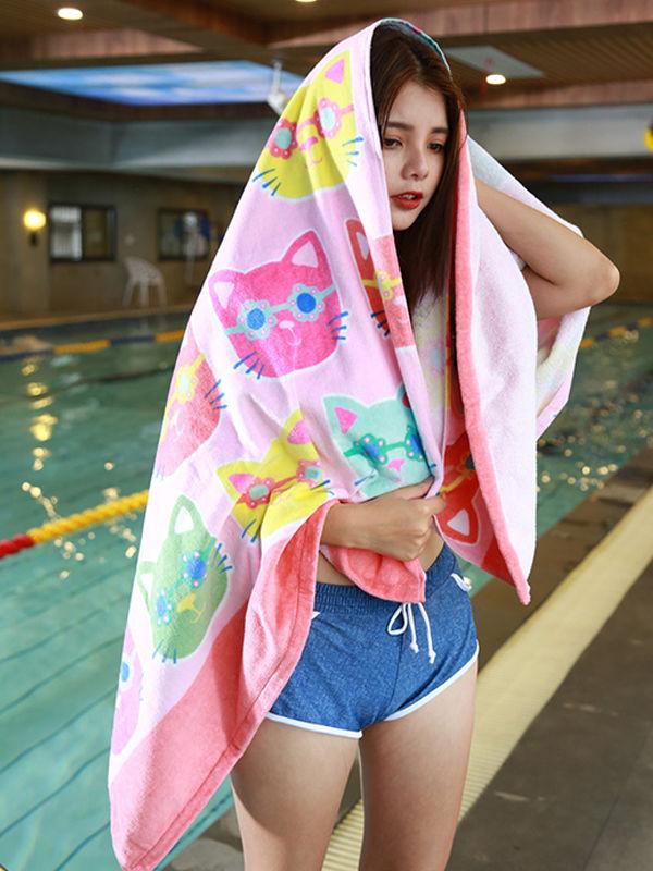 Cartoon Printed Bath Towel Thickened Formaldehyde-free Beach Towel For Babies Kids Adults - dianjiang-