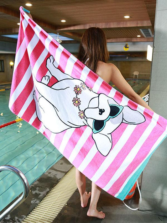 Cartoon Printed Bath Towel Thickened Formaldehyde-free Beach Towel For Babies Kids Adults - dianjiang-