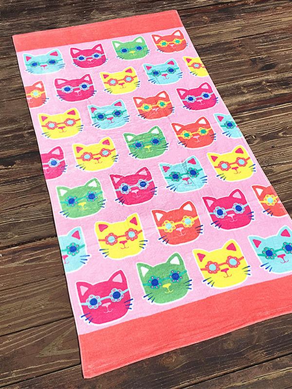 Cartoon Printed Bath Towel Thickened Formaldehyde-free Beach Towel For Babies Kids Adults - dianjiang-