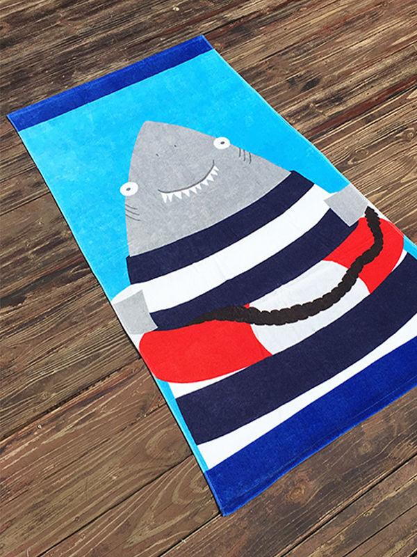 Multi-color Cut Velvet Beach Towel Cartoon Printed Formaldehyde-free Bath Towel - dianjiang-