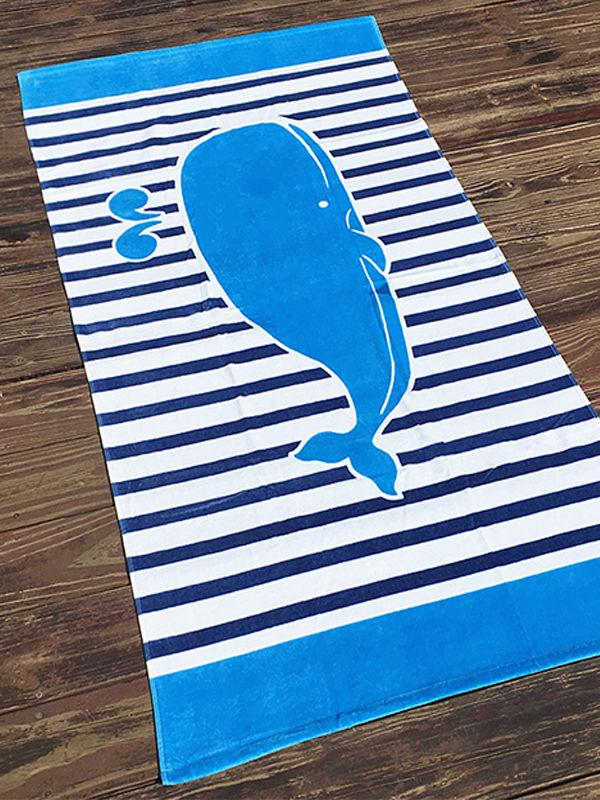 Multi-color Cut Velvet Beach Towel Cartoon Printed Formaldehyde-free Bath Towel - dianjiang-