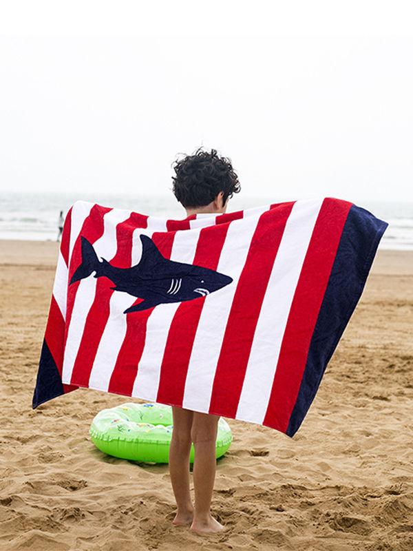 Multi-color Cut Velvet Beach Towel Cartoon Printed Formaldehyde-free Bath Towel - dianjiang-