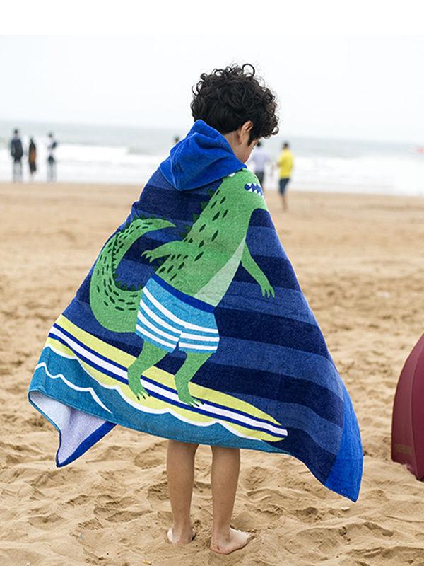 Wearable Thickened Hoodie Bath Towel Soft Hydrophil Formaldehyde-free Beach Towel - dianjiang-