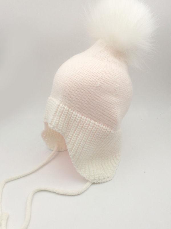 Cute Fuzzy Ball Knitting Wool Hat Babies Toddlers Accessory - dianjiang-