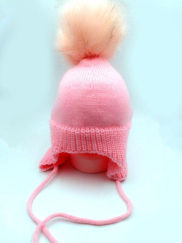 Cute Fuzzy Ball Knitting Wool Hat Babies Toddlers Accessory - dianjiang-