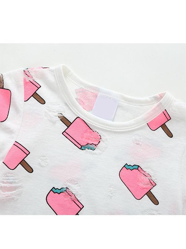 Popsicle Printed Cotton Tee Short-sleeve T-shirt Top for Baby Toddler Grils High Quality - dianjiang-