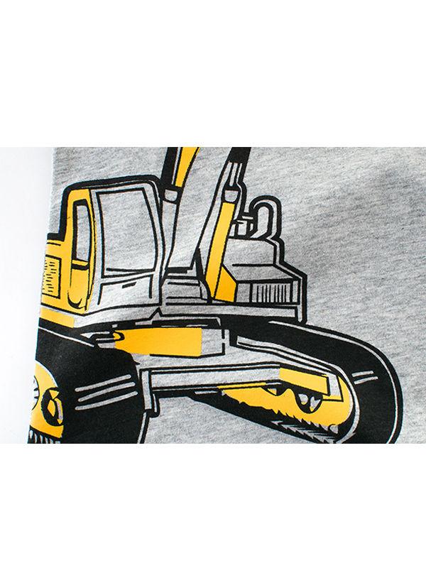 Cool Excavator Print Cotton Tee T-shirt Short-sleeve Top - dianjiang-