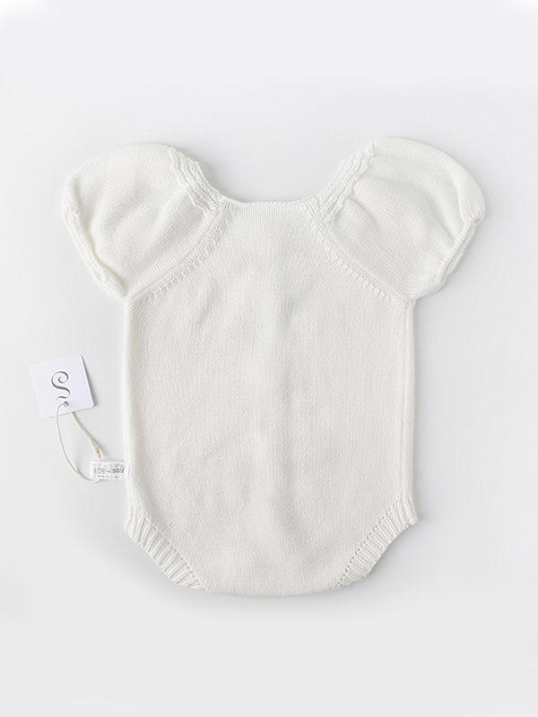 Puff Sleeve Knitwear Cotton Romper Baby Girls Bodysuit - dianjiang-