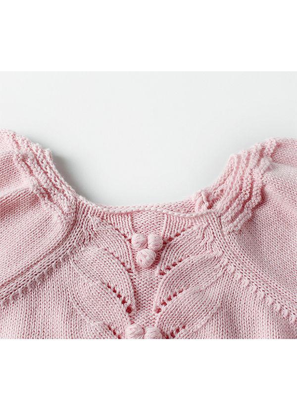 Puff Sleeve Knitwear Cotton Romper Baby Girls Bodysuit - dianjiang-