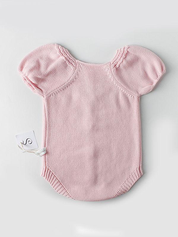 Puff Sleeve Knitwear Cotton Romper Baby Girls Bodysuit - dianjiang-