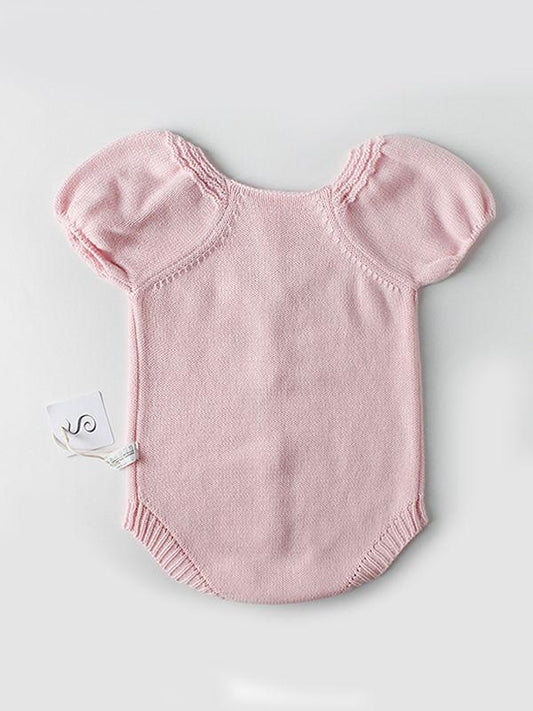 Puff Sleeve Knitwear Cotton Romper Baby Girls Bodysuit - dianjiang-