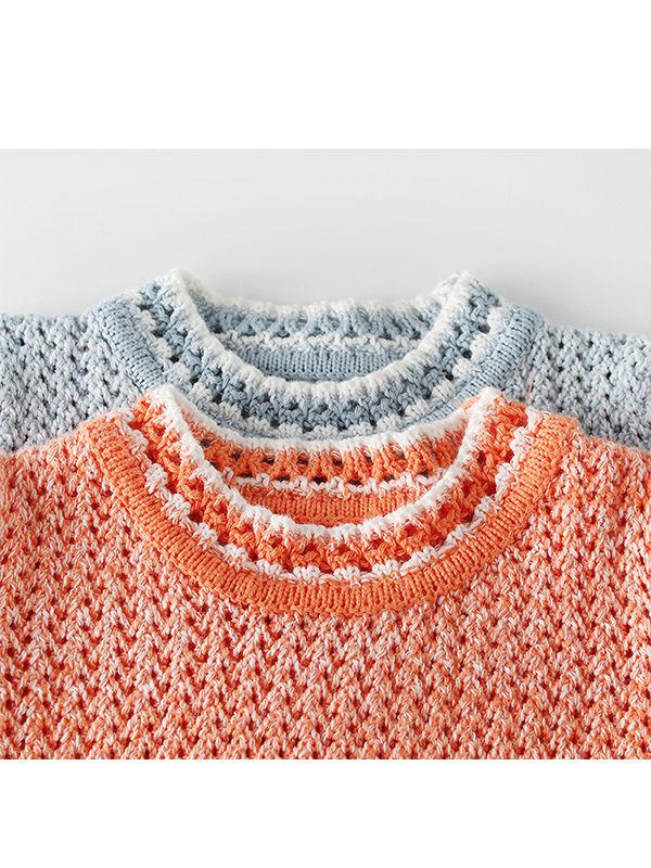 2-piece Knitted Wear Top + Shorts Set Long Sleeve Solid Color for Baby Boys Girls - dianjiang-