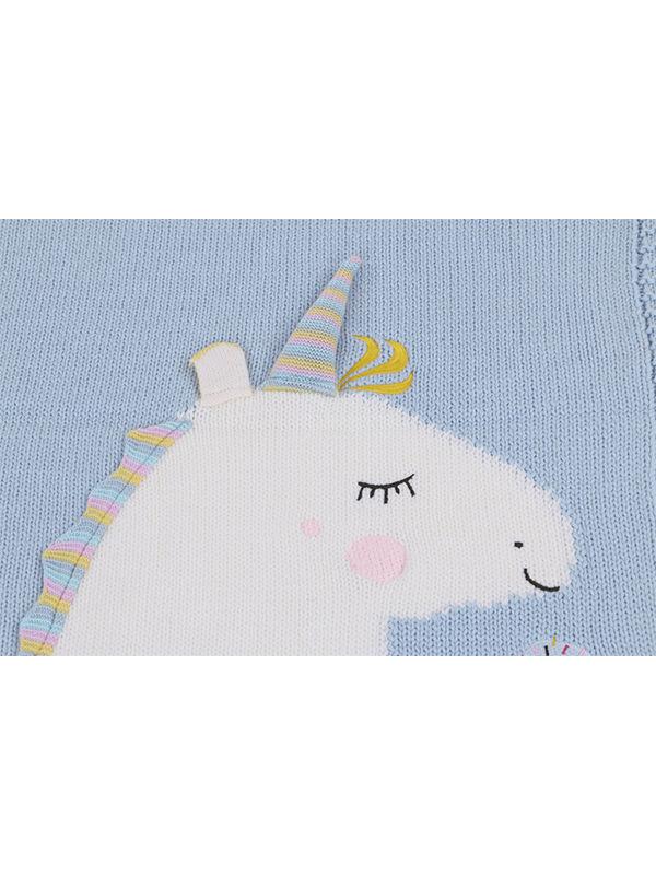 Cute 3D Unicorn Pattern Knitted Accessory Baby Blanket Northern European Scheme - dianjiang-