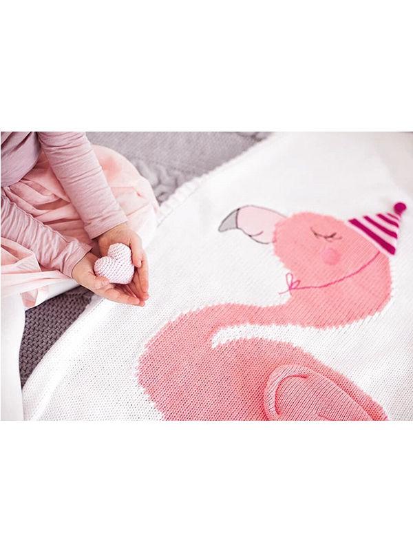 3D Flamingo Pattern Baby Toddler Knitted Blanket Northern Scheme - dianjiang-