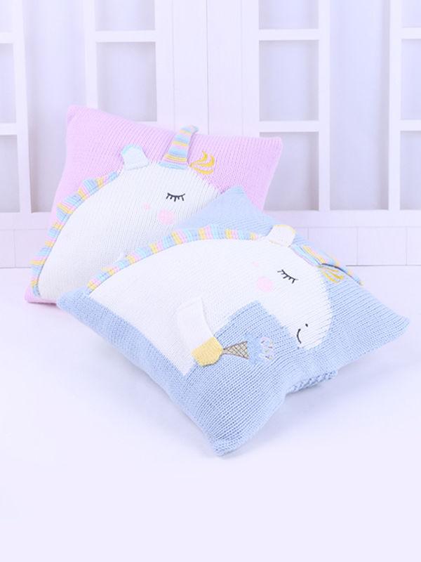 Adorable Back Cushion 3D Unicorn Pattern Knitted Baby Pillow - dianjiang-