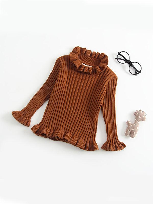MOMMY AND ME Knitted Sweater Long-sleeve High Collar Top - dianjiang-