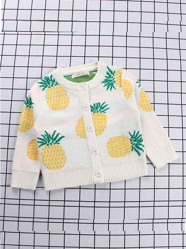 MOMMY AND ME Pineapple Cardigan Top Long-sleeve Knitwear - dianjiang-