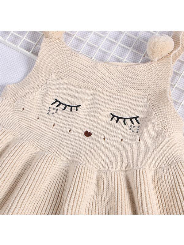 Sleeveless Pleated Strapped Knitwear Cotton Knitted Dress - dianjiang-