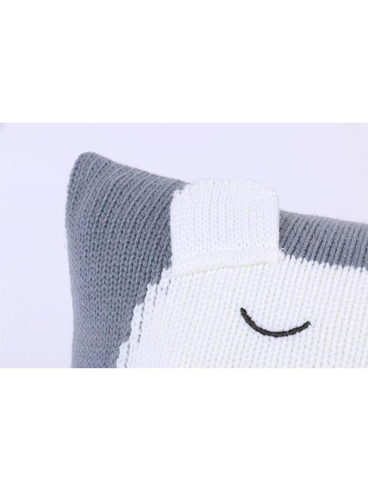 White Bear 3D Ears Knitted Pillow Back Cushion - dianjiang-