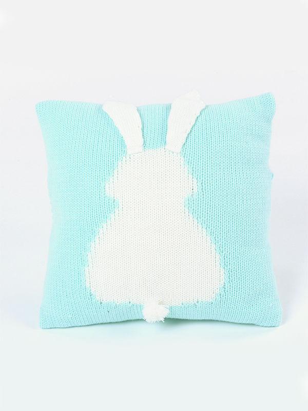 Rabbit Pattern 3D Ears Knitted Baby Kids Pillow Back Cushion - dianjiang-