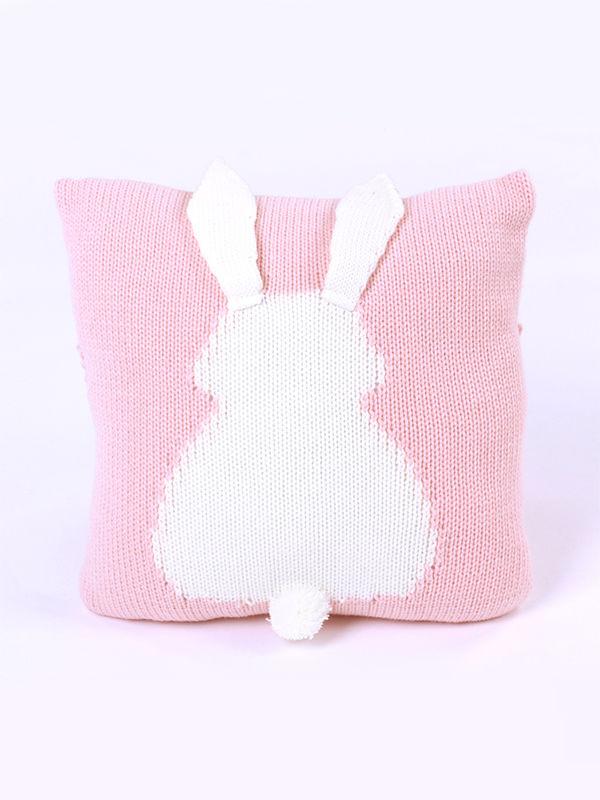 Rabbit Pattern 3D Ears Knitted Baby Kids Pillow Back Cushion - dianjiang-