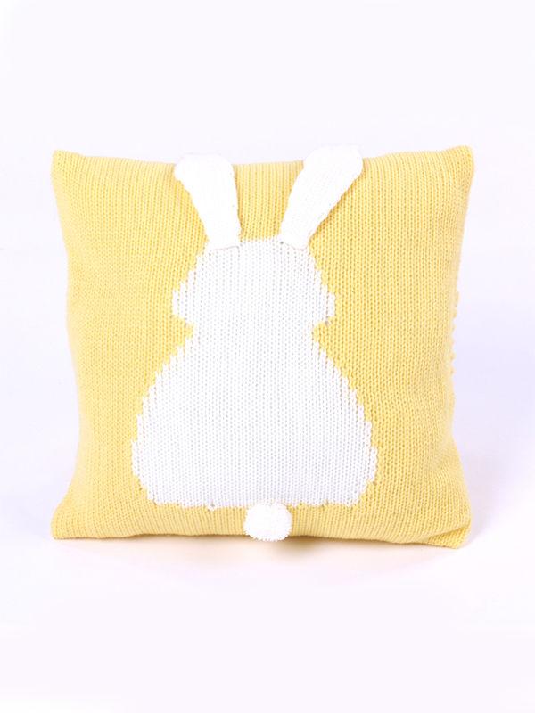 Rabbit Pattern 3D Ears Knitted Baby Kids Pillow Back Cushion - dianjiang-