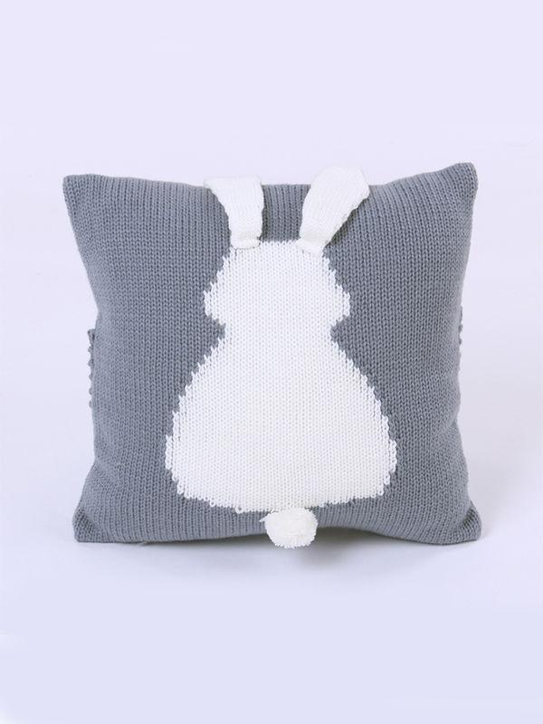 Rabbit Pattern 3D Ears Knitted Baby Kids Pillow Back Cushion - dianjiang-