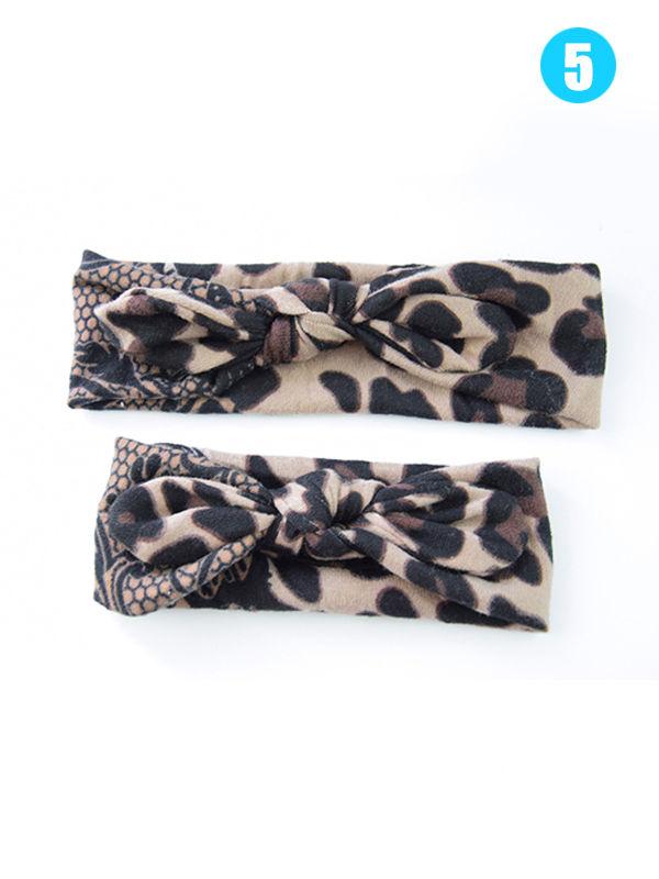 Leopard Print Knotted Headband Knitted Elastic Hairband Set - dianjiang-