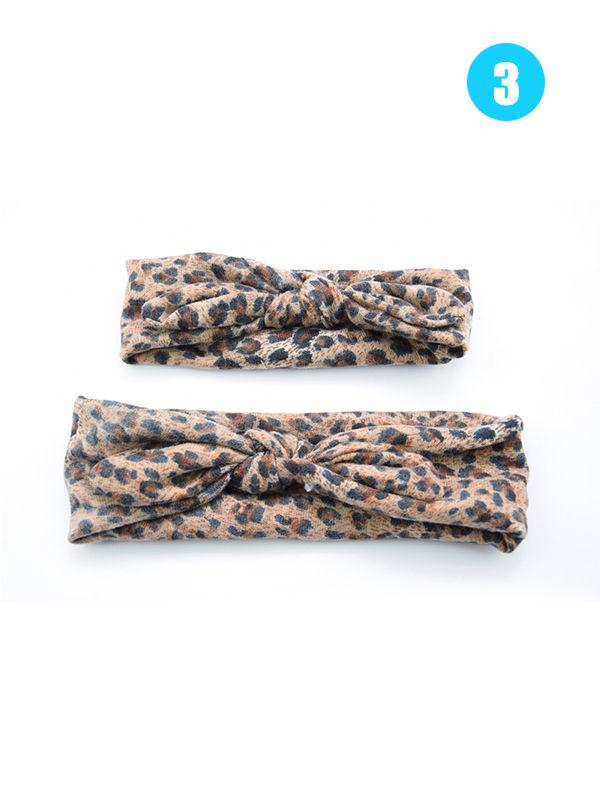 Leopard Print Knotted Headband Knitted Elastic Hairband Set - dianjiang-