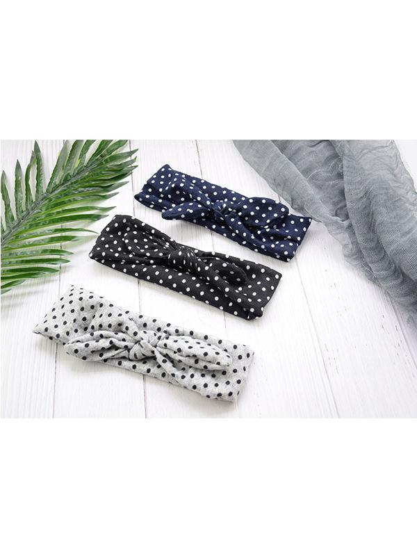 6 Colors Mom and Me Dots Knotted Headband Knitted Elastic Hairband Set - dianjiang-