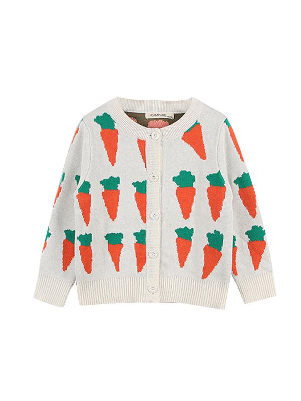 MOM AND ME Carrots Knitwear Cotton Cardigan Top for Boys Girls Adults - dianjiang-