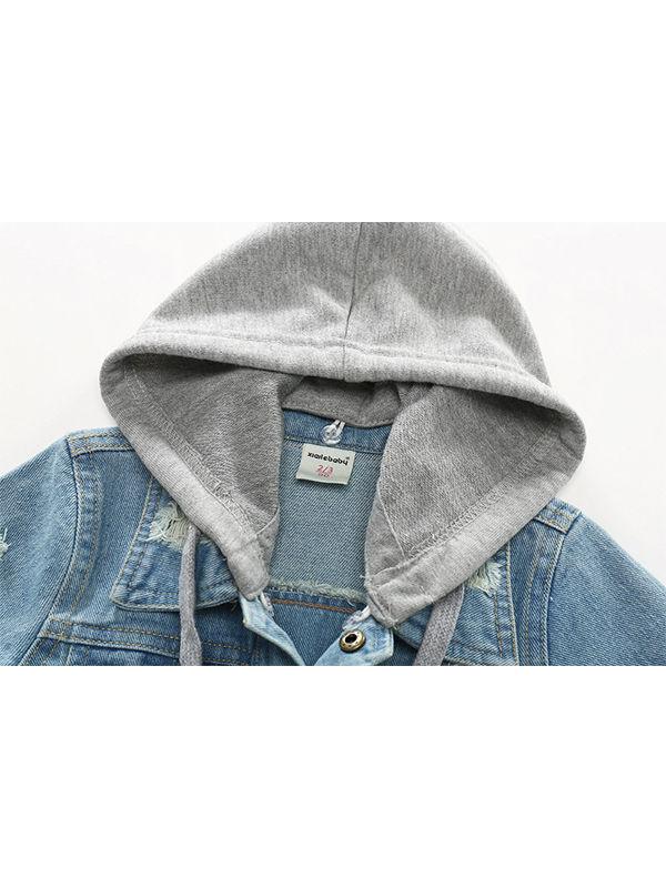 Light Blue Denim Coat Jacket Long-sleeve Top for Toddlers Boys - dianjiang-