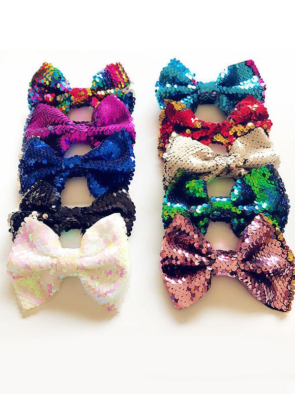 Colorful Sequins Big Bowknot Hair Clip - dianjiang-