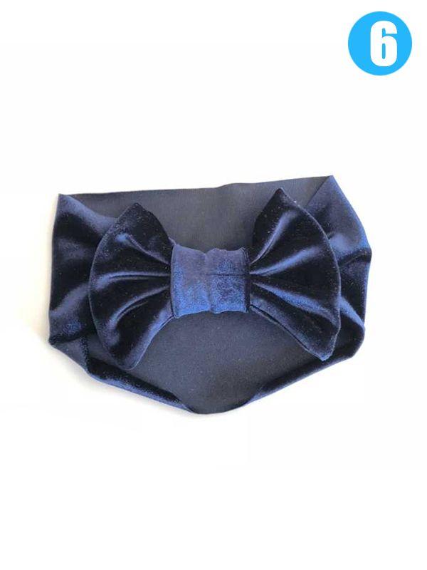 Solid Color Bowknot Headband Wide Elastic Baby Toddler Girls Hair Clip - dianjiang-