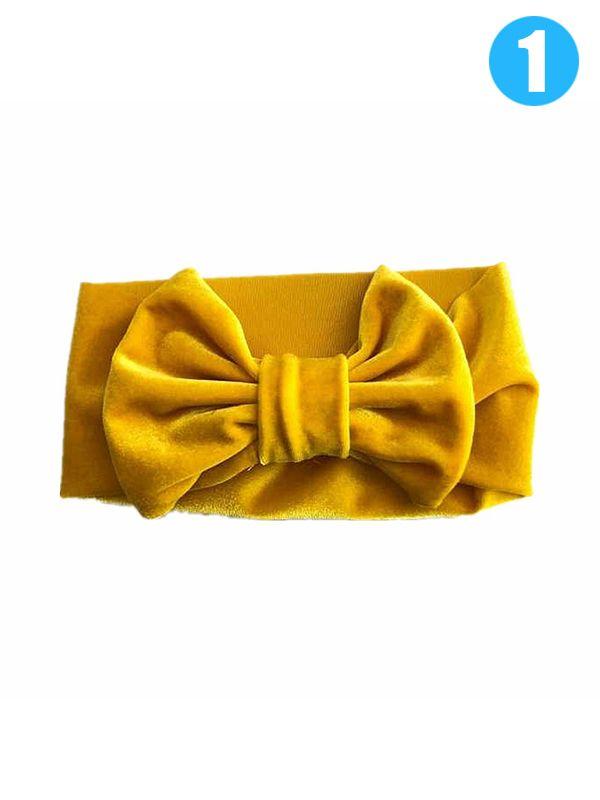 Solid Color Bowknot Headband Wide Elastic Baby Toddler Girls Hair Clip - dianjiang-