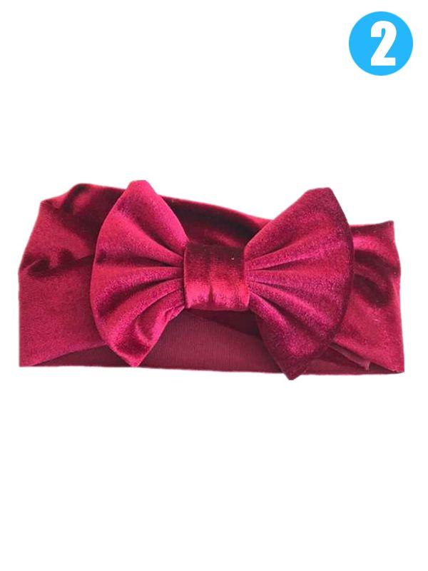 Solid Color Bowknot Headband Wide Elastic Baby Toddler Girls Hair Clip - dianjiang-