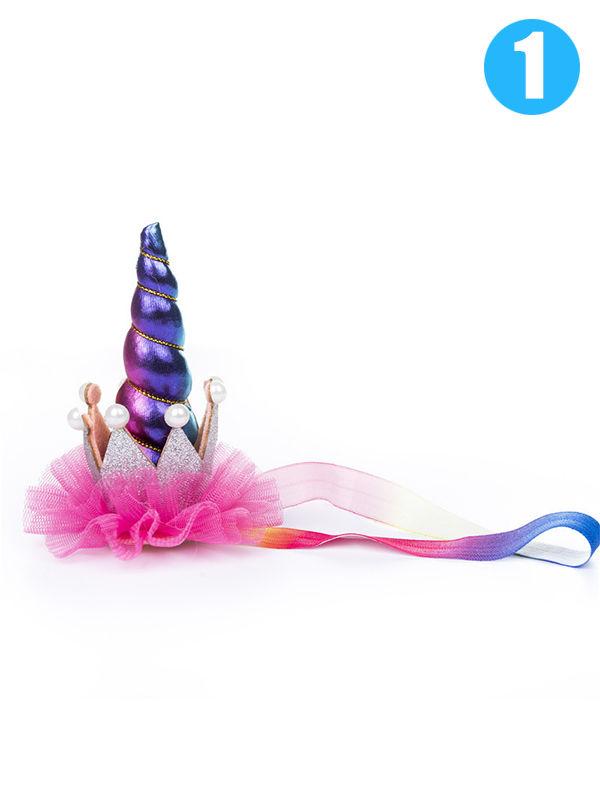 Glitter Unicorn Horn Crown Hairband Party Hair Accessory - dianjiang-